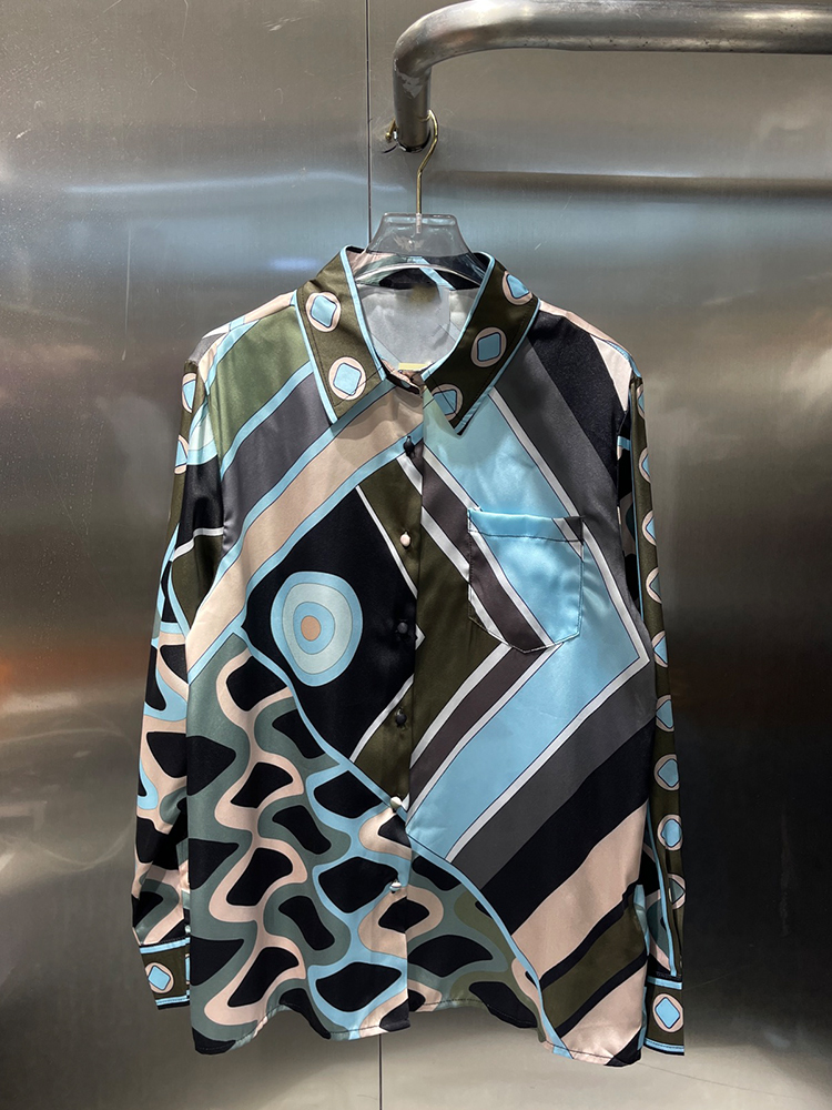 Retro geometric positioning pr - đánh giá và giá Silk Blouse