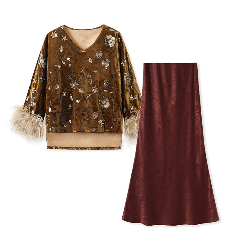 2025 Winter Feather Cuff Blous - đánh giá và giá Silk Blouse