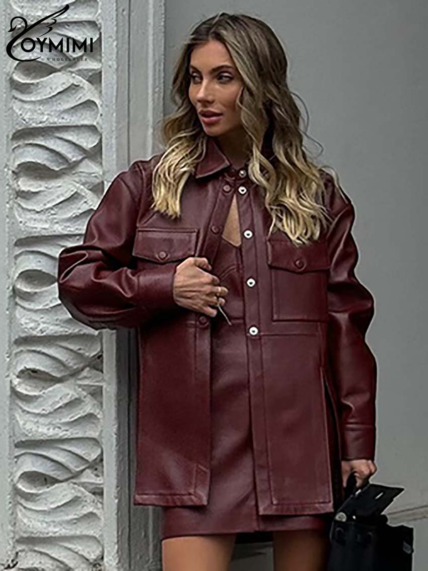 Oymimi Fashion Wine Red Pu Lea - đánh giá và giá Women'S Red Formal Wear