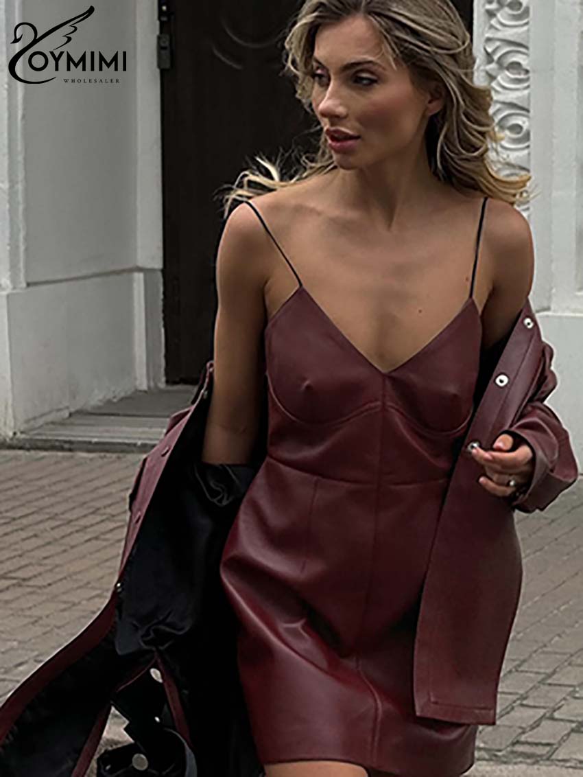 Oymimi Fashion Wine Red Pu Lea - đánh giá và giá Women'S Red Formal Wear