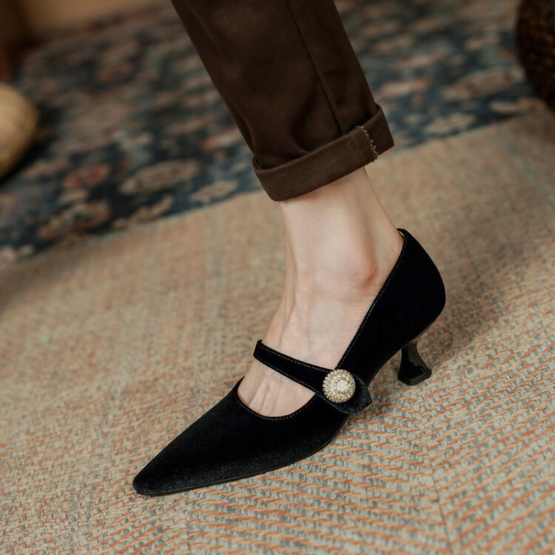 Wine Red Pointed Toe Mary Jane - đánh giá và giá Womens Heels