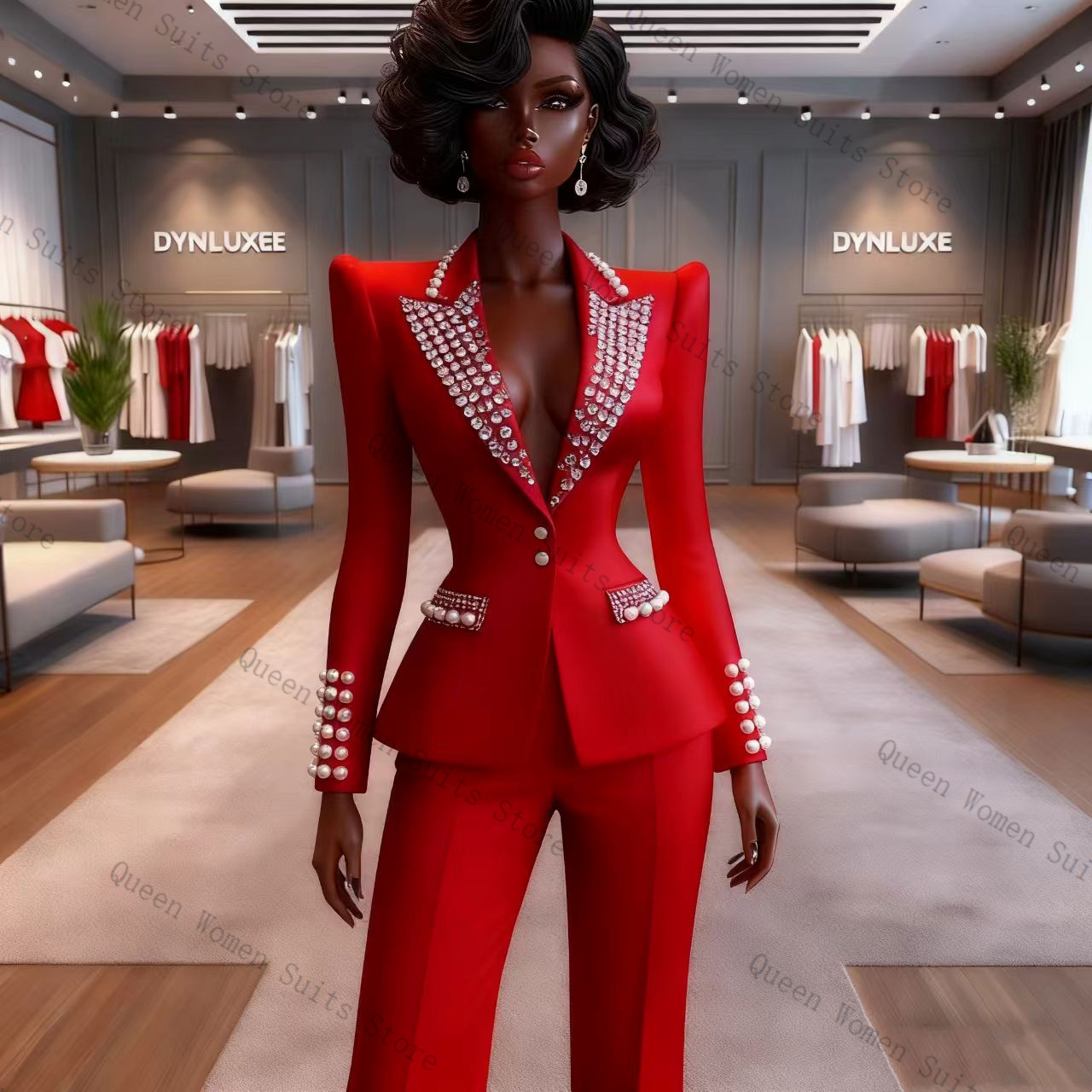 Pearls Red Women Suit Pants Se - đánh giá và giá Women'S Red Formal Wear