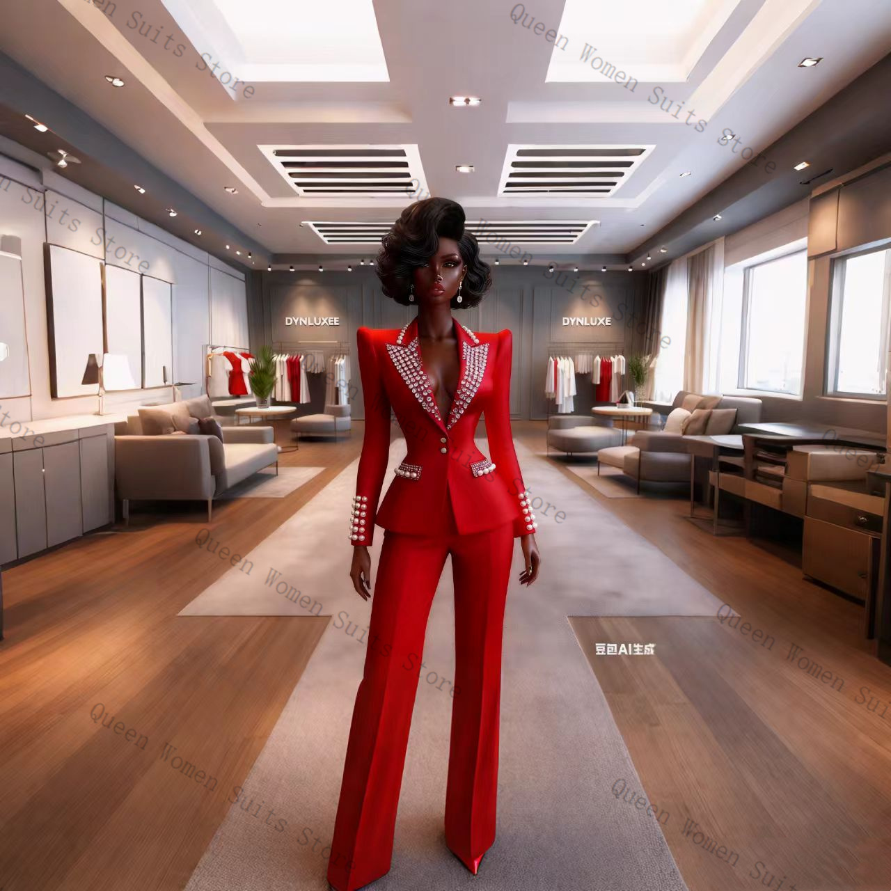 Pearls Red Women Suit Pants Se - đánh giá và giá Women'S Red Formal Wear
