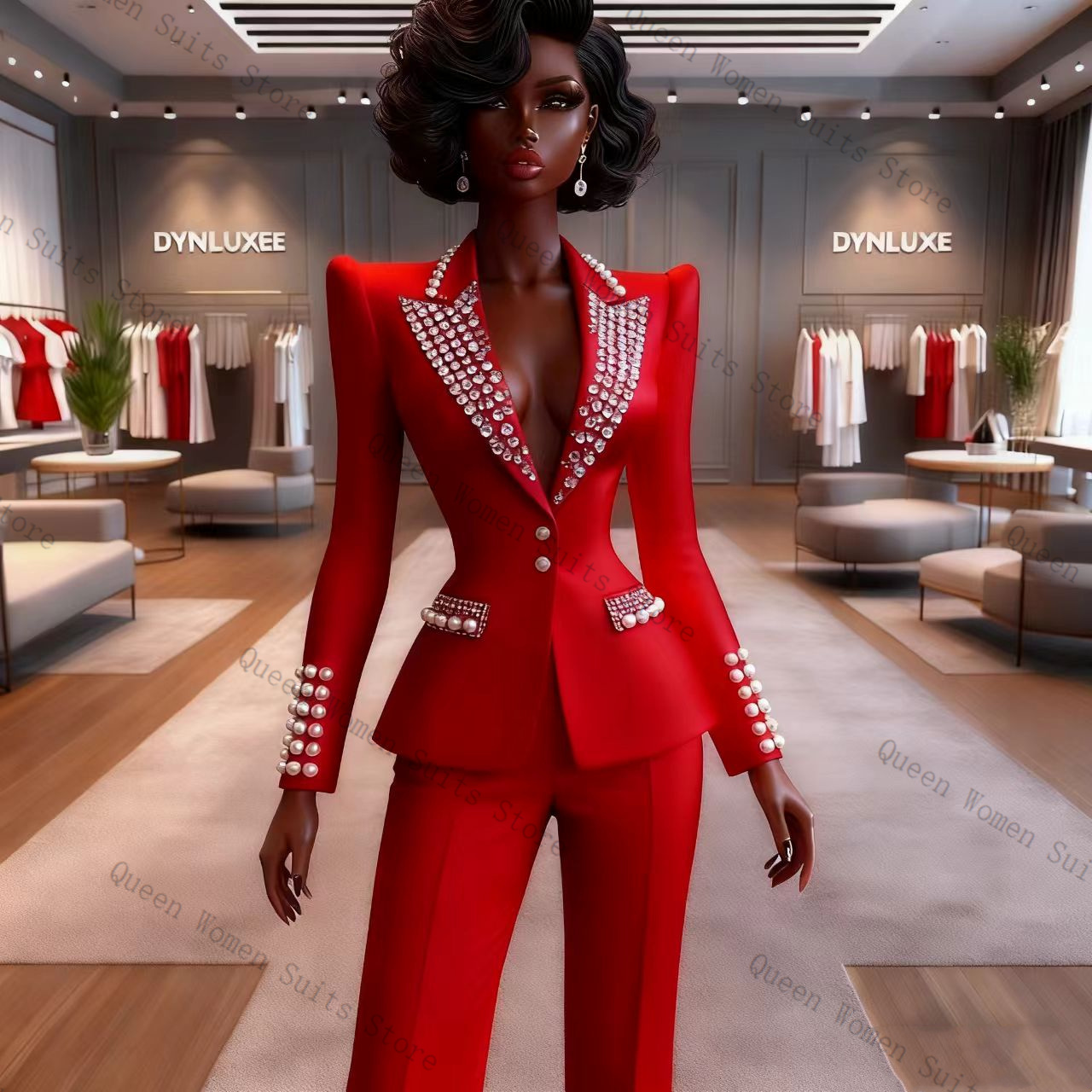 Pearls Red Women Suit Pants Se - đánh giá và giá Women'S Red Formal Wear