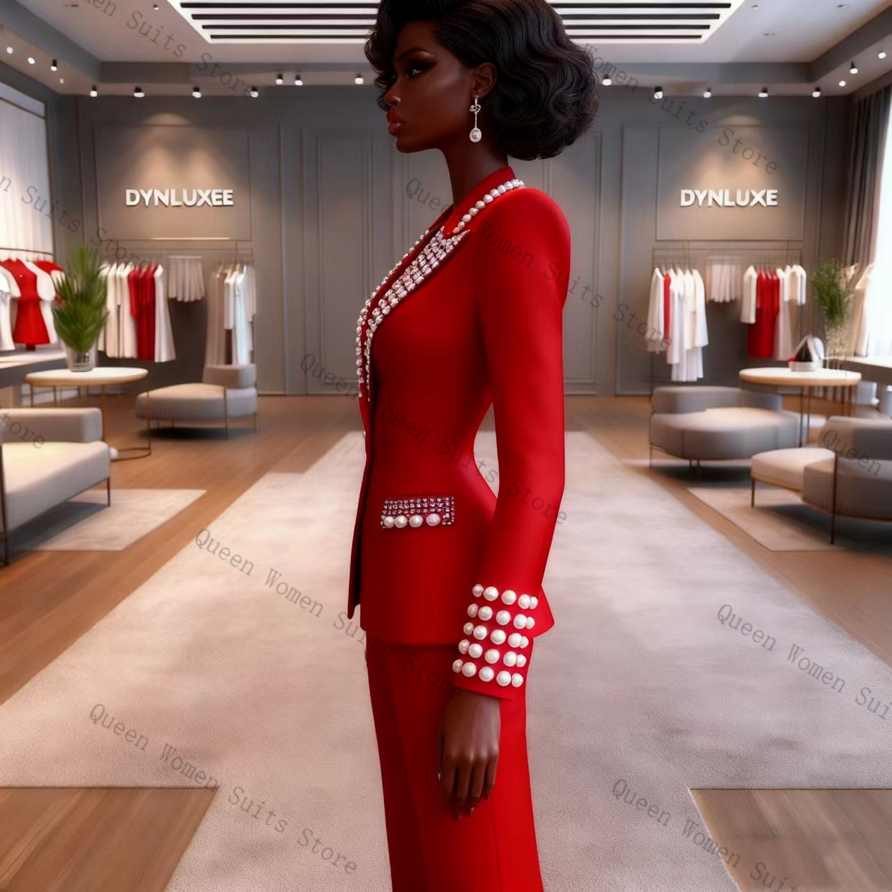 Pearls Red Women Suit Pants Se - đánh giá và giá Women'S Red Formal Wear