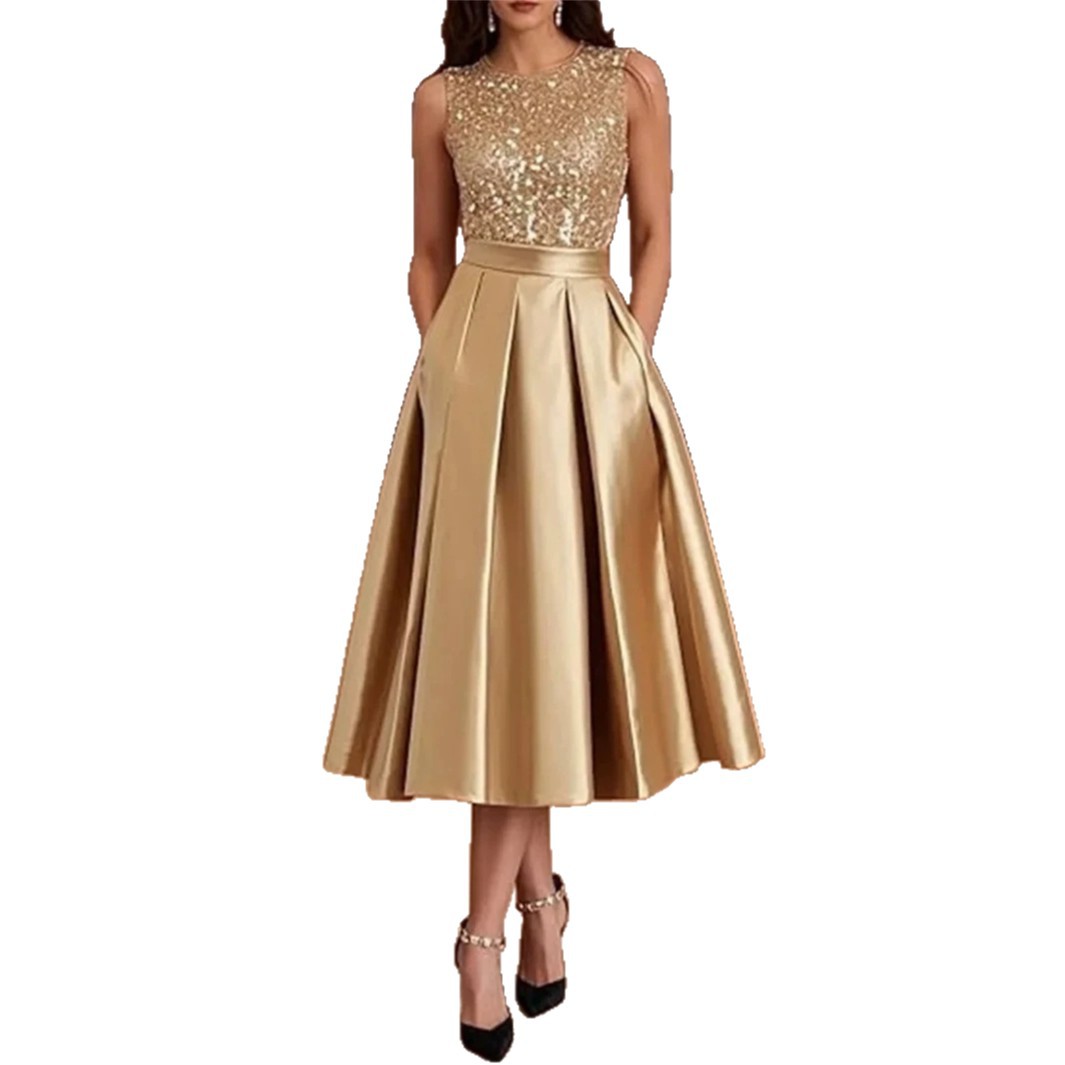 Burgundy Sequin Satin Midi Dre - đánh giá và giá Midi Dress