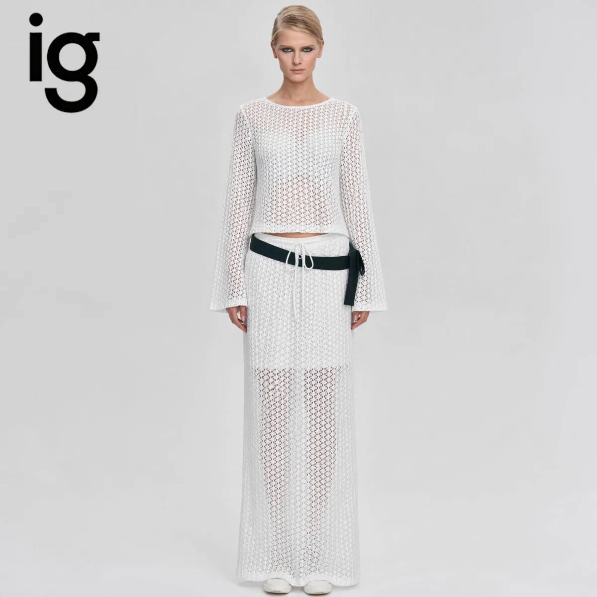 IG 2026 Women's Hollow Out Kni - đánh giá và giá Formal Skirt