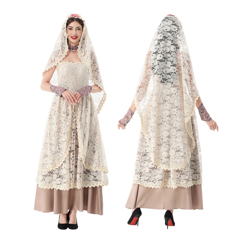 Women Vintage Lace Maxi Dress  - đánh giá và giá Wedding Dress