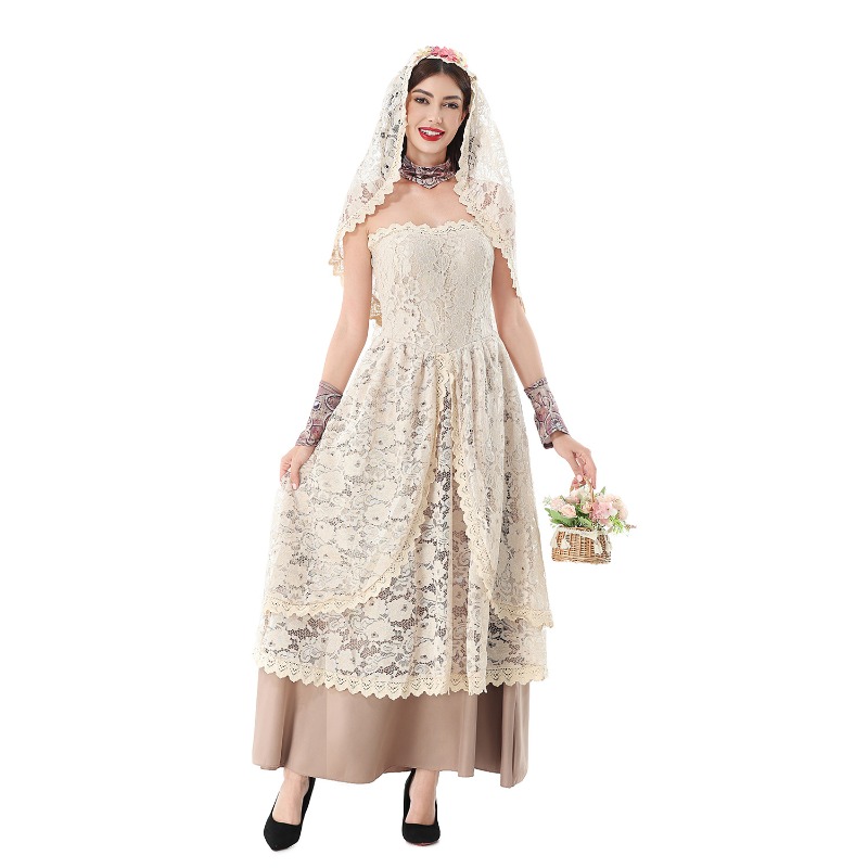 Women Vintage Lace Maxi Dress  - đánh giá và giá Wedding Dress