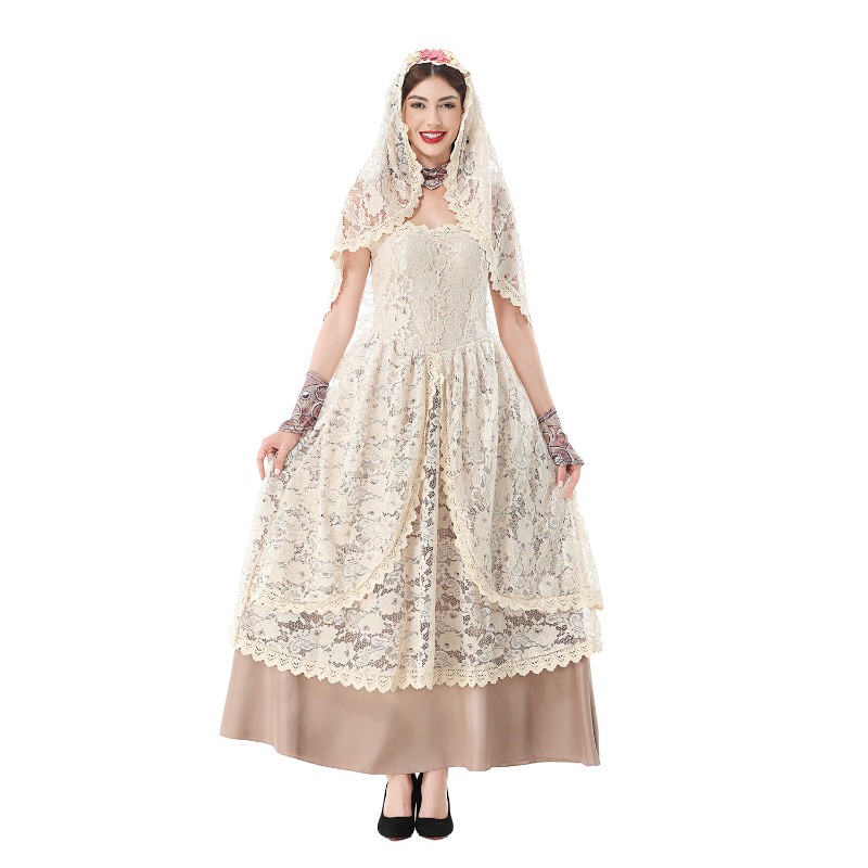 Women Vintage Lace Maxi Dress  - đánh giá và giá Wedding Dress