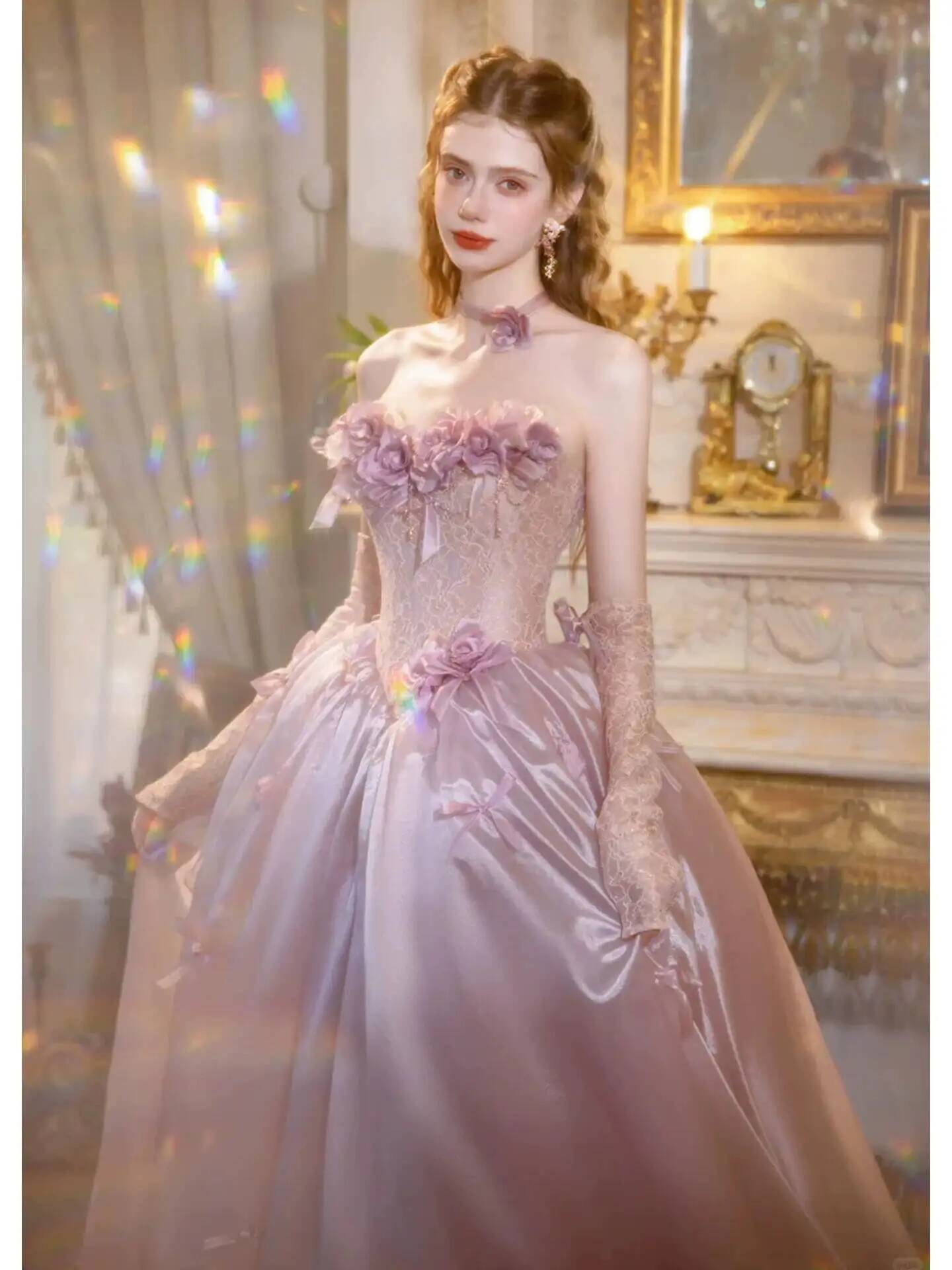 Vintage Dusty Pink Princess Ba - đánh giá và giá Formal Dress