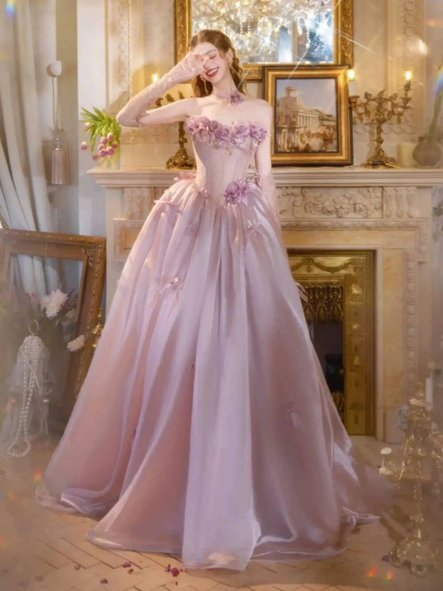 Vintage Dusty Pink Princess Ba - đánh giá và giá Formal Dress