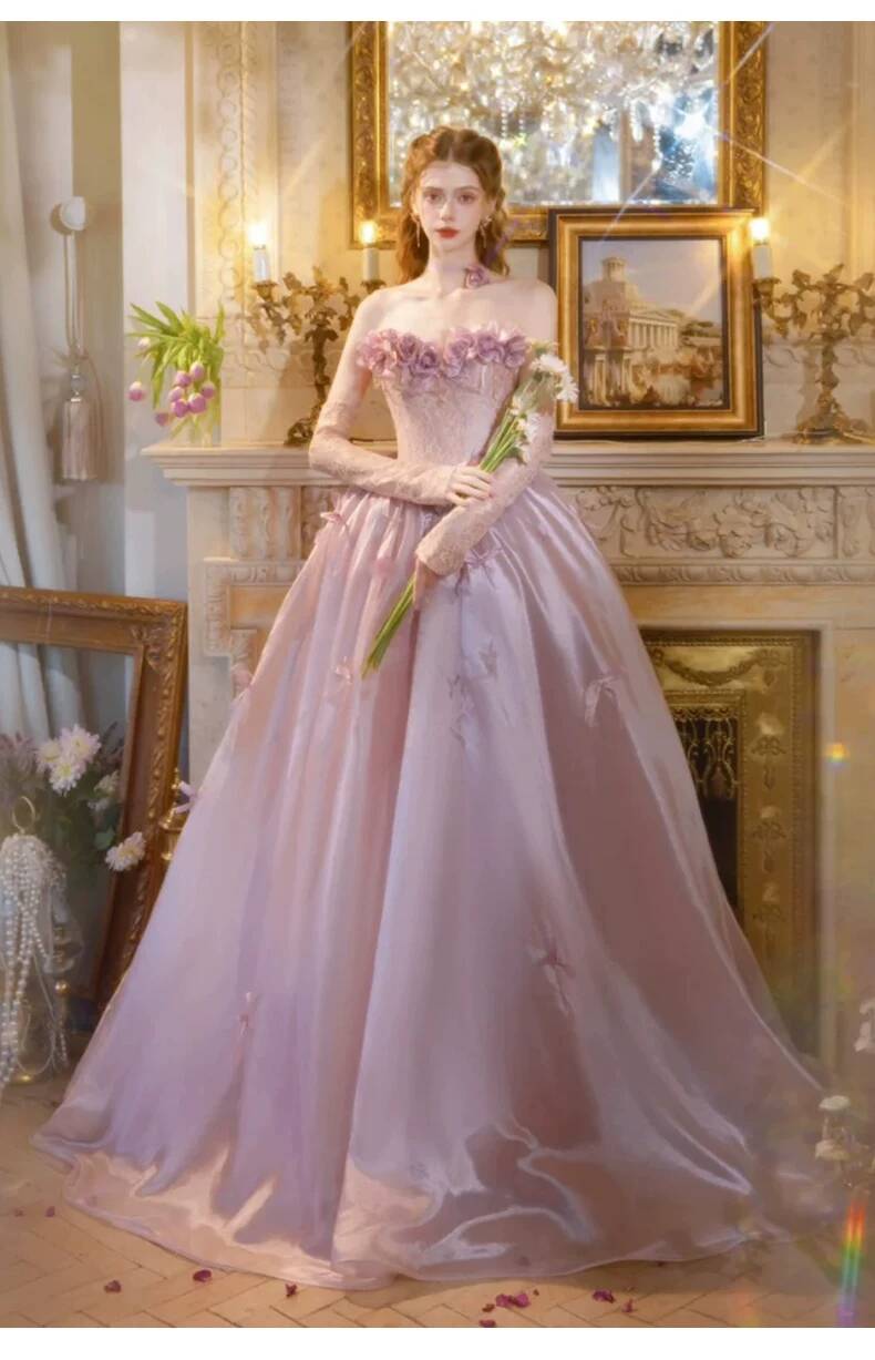Vintage Dusty Pink Princess Ba - đánh giá và giá Formal Dress