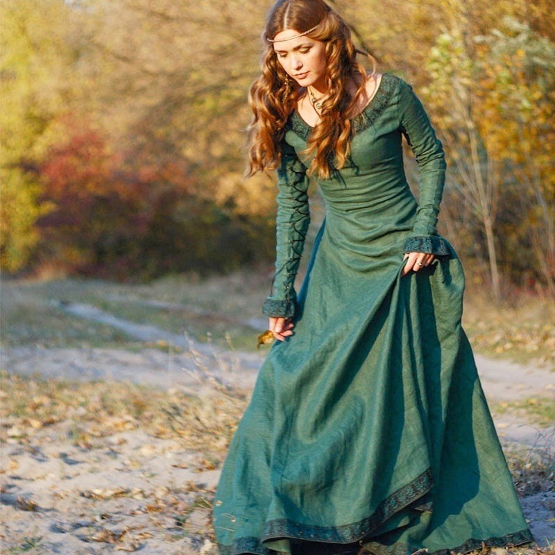 Women Medieval Long Dress V Ne - đánh giá và giá Lace Dress