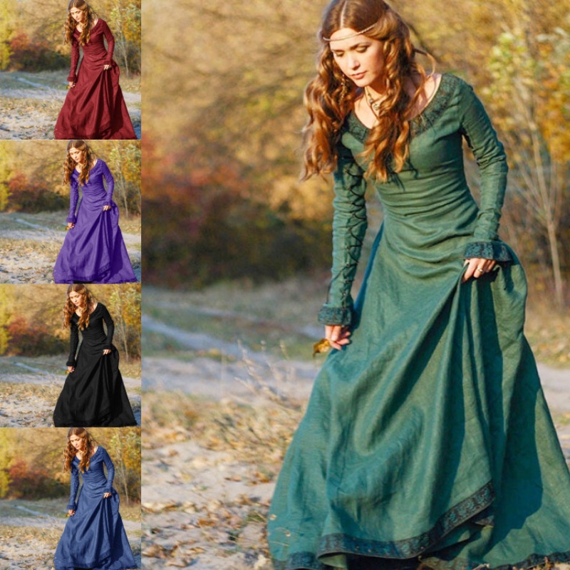 Women Medieval Long Dress V Ne - đánh giá và giá Lace Dress