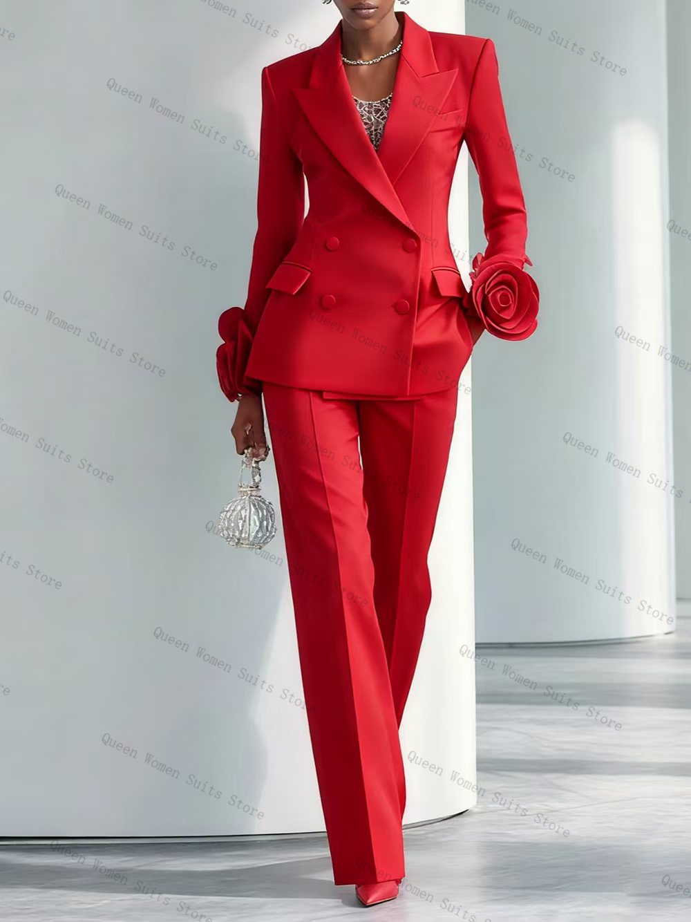 Luxury Red Women Suit Set 2 Pc - đánh giá và giá Women'S Red Formal Wear