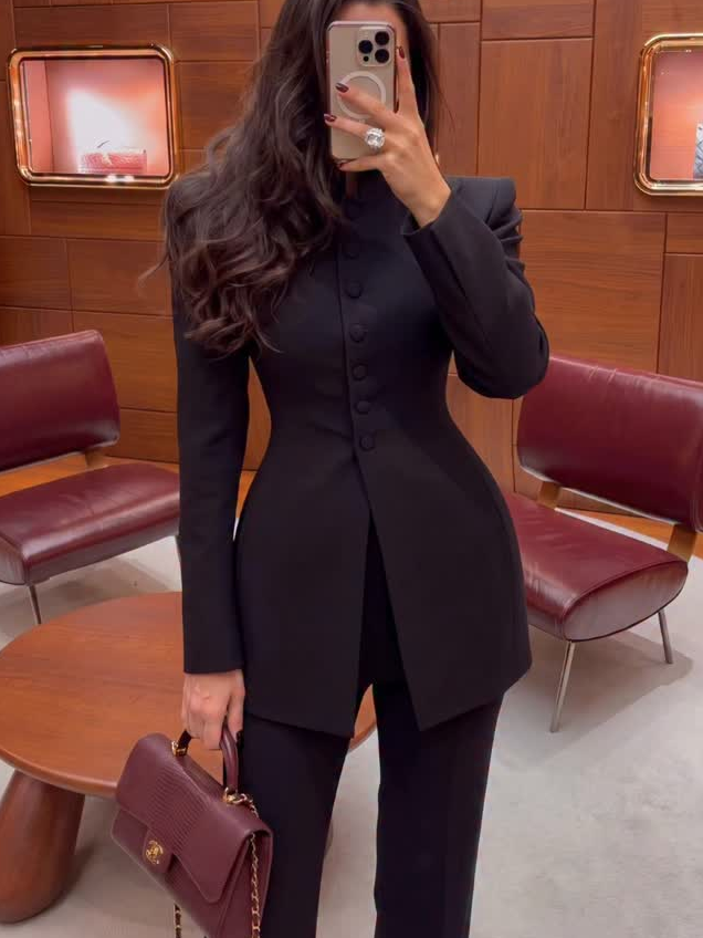 Women 2 Piece Suit Mandarin Co - đánh giá và giá Womens Blazer