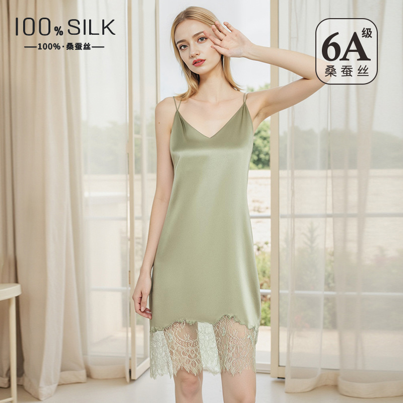 Sexy Ice Silk Slip Dress Women - đánh giá và giá Lace Dress