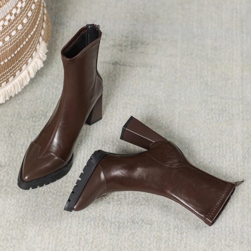 Pointed Toe French Tight Boots - đánh giá và giá Pump Heel Block