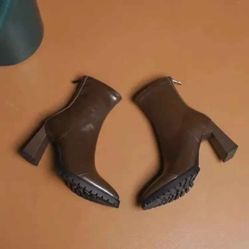 Pointed Toe French Tight Boots - đánh giá và giá Pump Heel Block