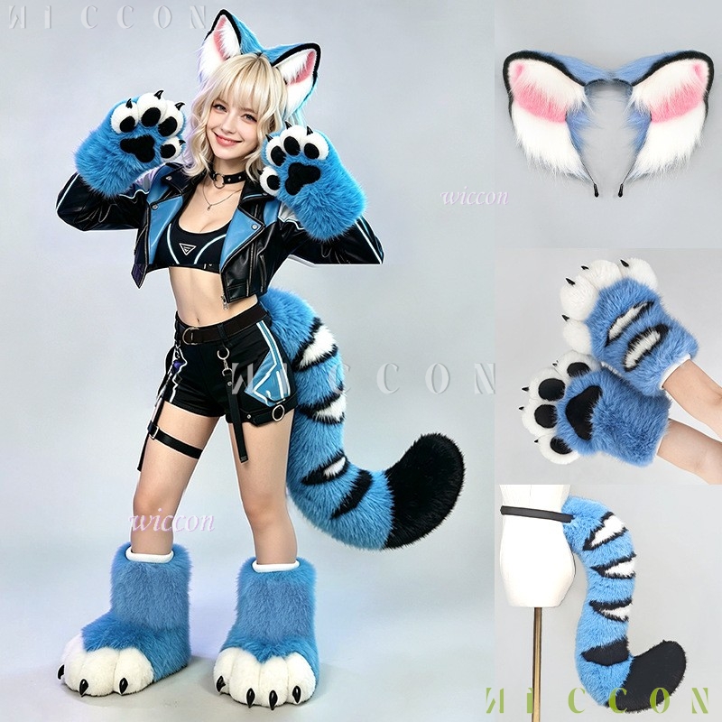 Derpyy Blue Tiger Fursuit Ears - đánh giá và giá Formal Dress