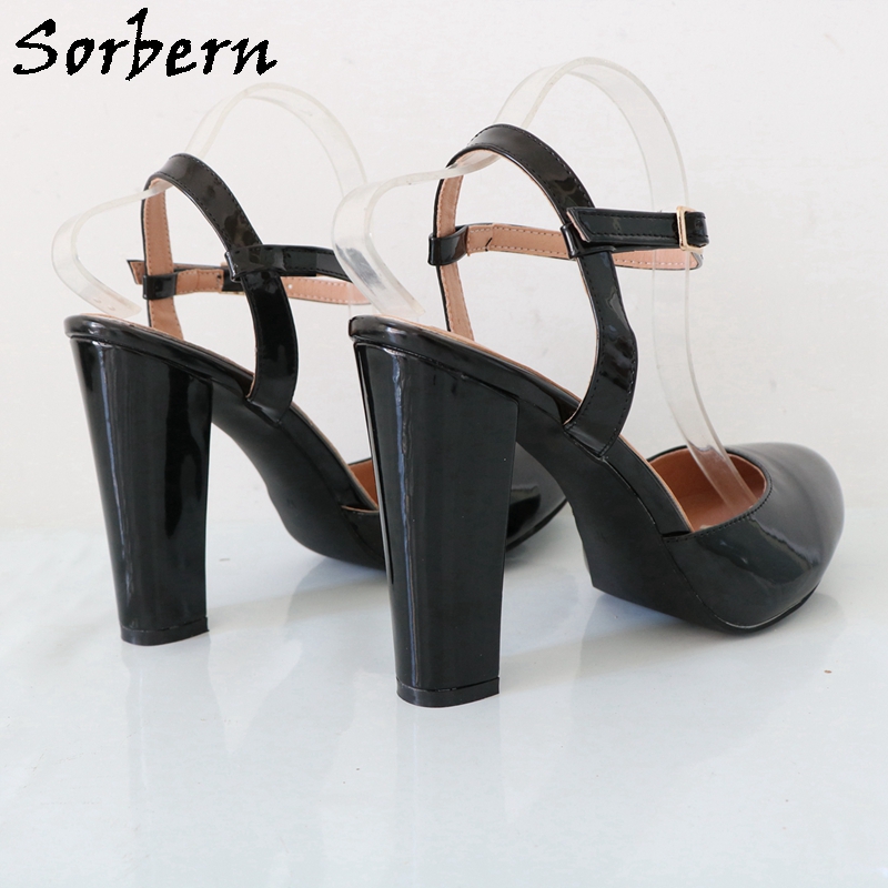 Sorbern Black Shiny Block High - đánh giá và giá Pump Heel Block