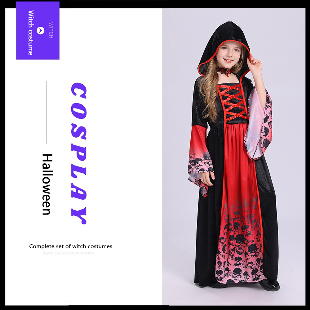 Red Black Witch Costume Hooded - đánh giá và giá Women'S Red Formal Wear