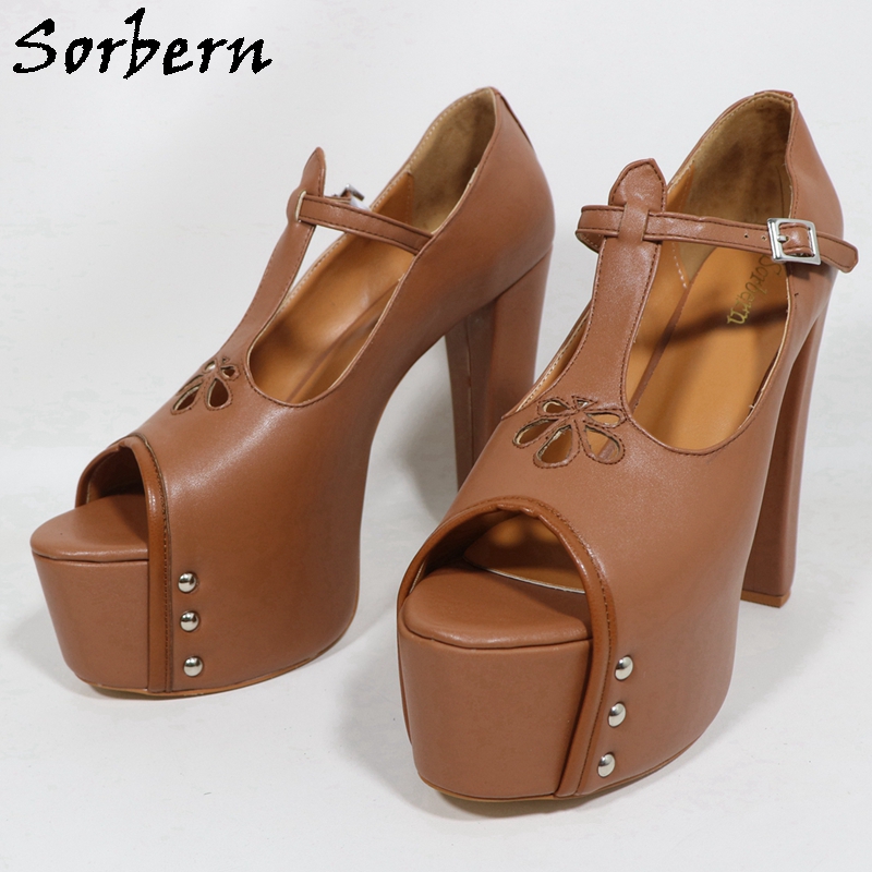 Sorbern Brown Matte Women Pump - đánh giá và giá Pump Heel Block