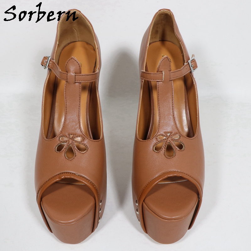 Sorbern Brown Matte Women Pump - đánh giá và giá Pump Heel Block