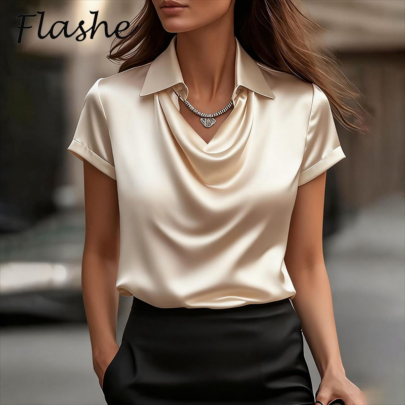 All Match Satin Shirt Women An - đánh giá và giá Silk Blouse