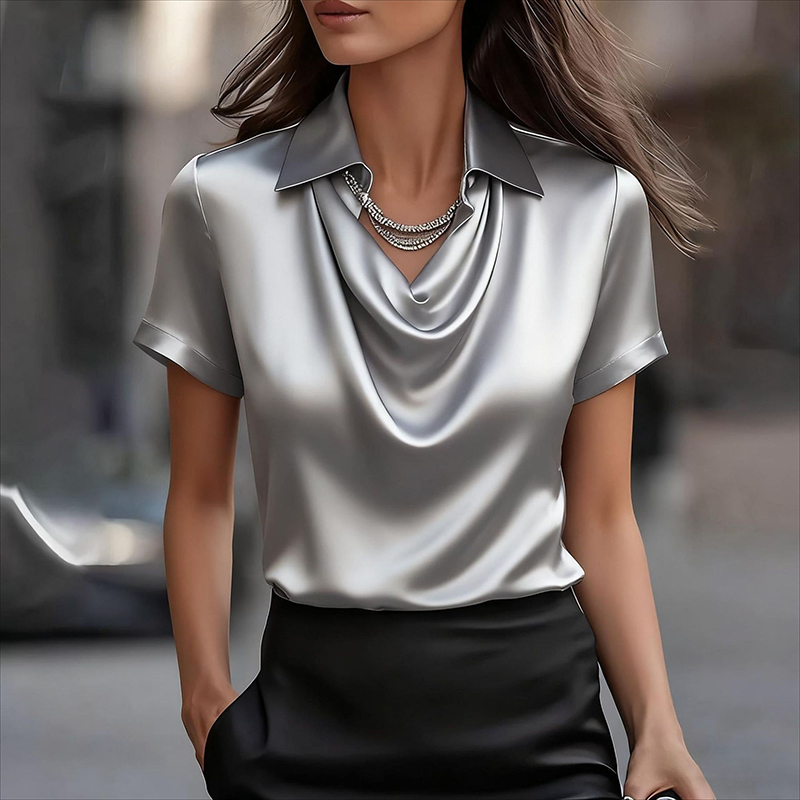 All Match Satin Shirt Women An - đánh giá và giá Silk Blouse