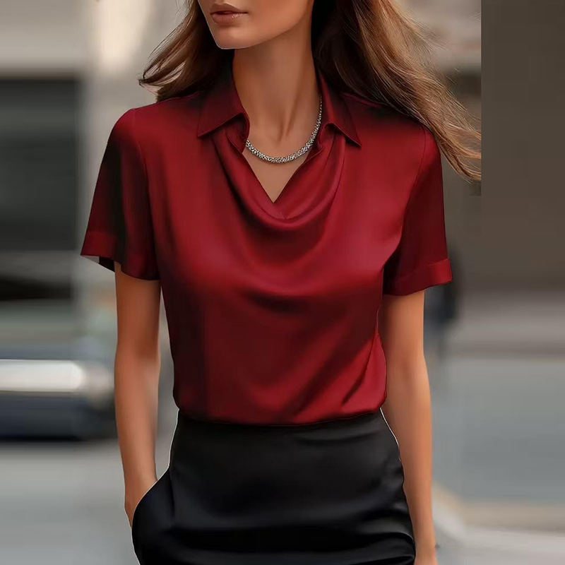 All Match Satin Shirt Women An - đánh giá và giá Silk Blouse