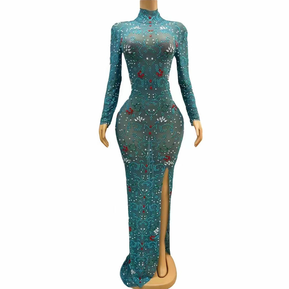 Sexy Stage luxurious Blue Gree - đánh giá và giá Women'S Red Formal Wear