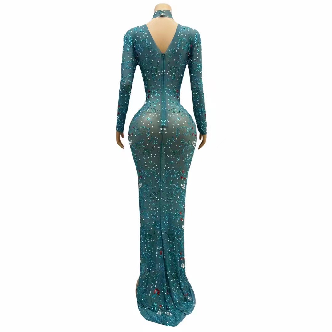 Sexy Stage luxurious Blue Gree - đánh giá và giá Women'S Red Formal Wear
