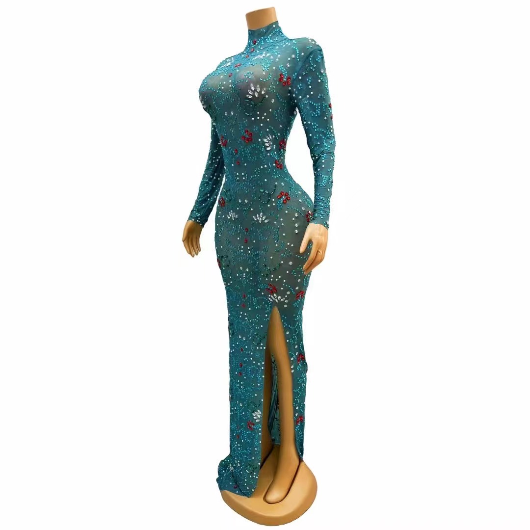 Sexy Stage luxurious Blue Gree - đánh giá và giá Women'S Red Formal Wear