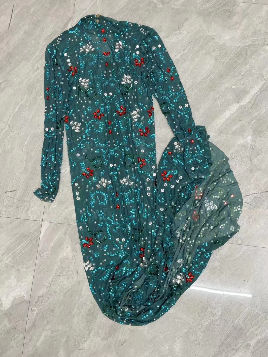 Sexy Stage luxurious Blue Gree - đánh giá và giá Women'S Red Formal Wear