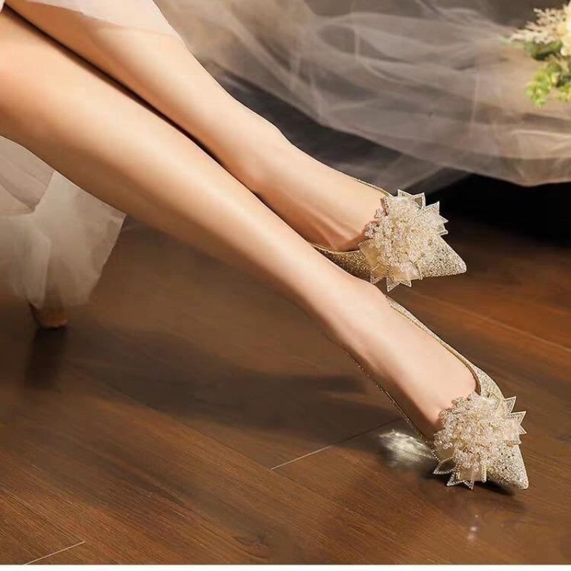 Rhinestone Flower Block Heel S - đánh giá và giá Pump Heel Block