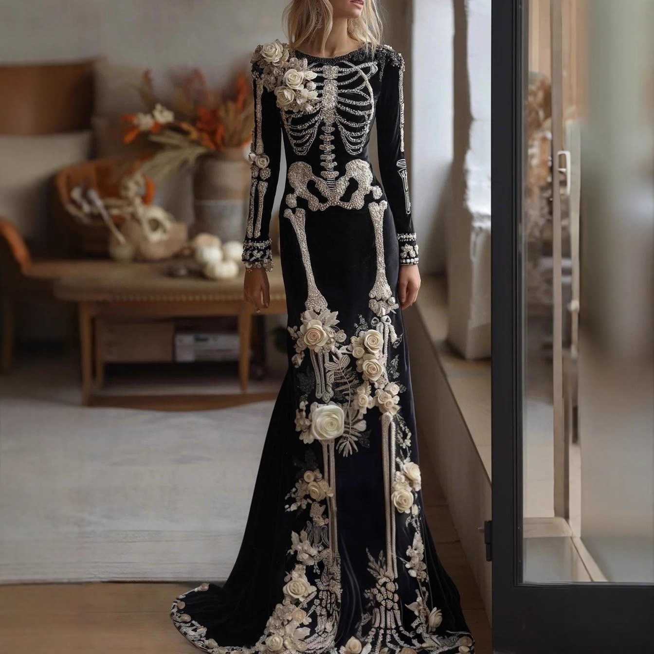 2026 New Women Skeleton Floral - đánh giá và giá Evening Gown