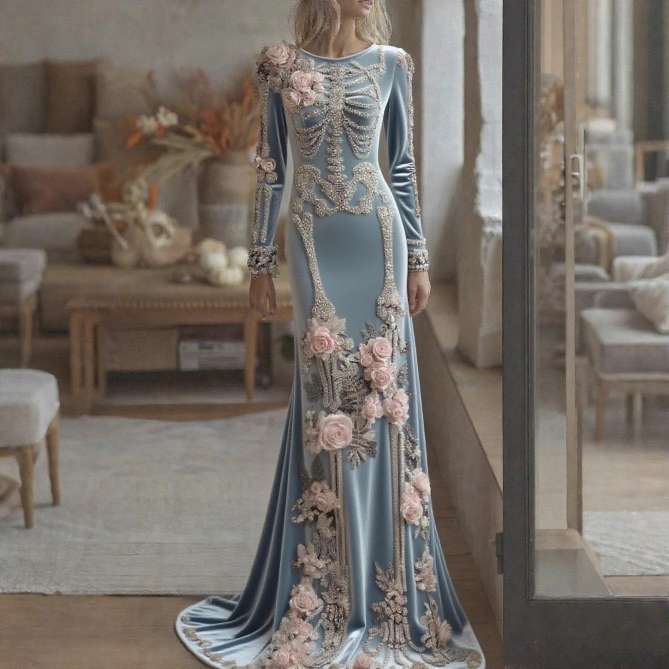 2026 New Women Skeleton Floral - đánh giá và giá Evening Gown