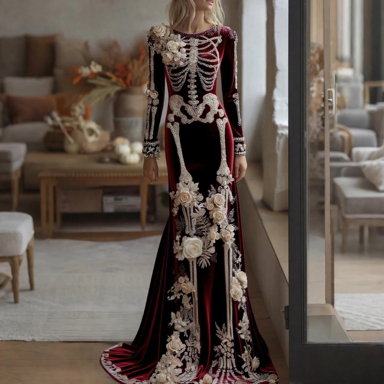 2026 New Women Skeleton Floral - đánh giá và giá Evening Gown