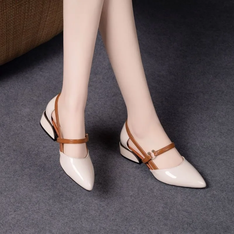 Women Two Tone Slingback Shoes - đánh giá và giá Pump Heel Block