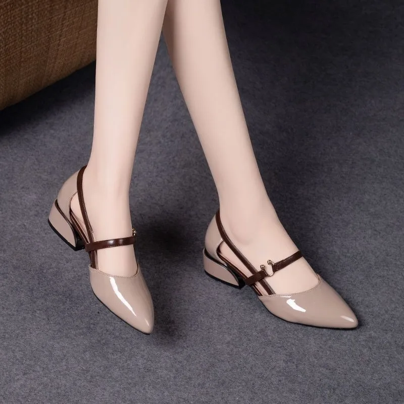 Women Two Tone Slingback Shoes - đánh giá và giá Pump Heel Block