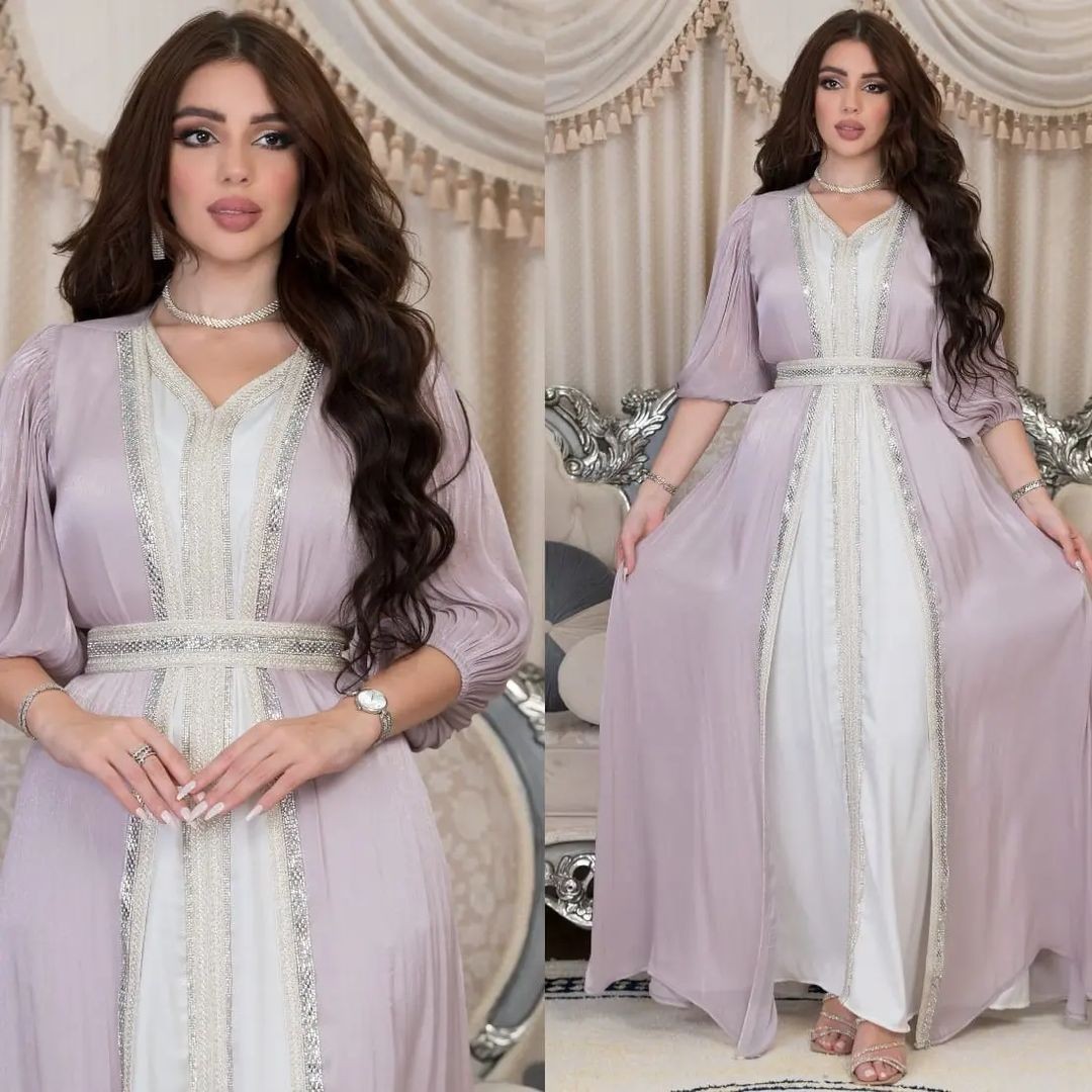 Lavender Sequin Dress V Neck P - đánh giá và giá Evening Gown
