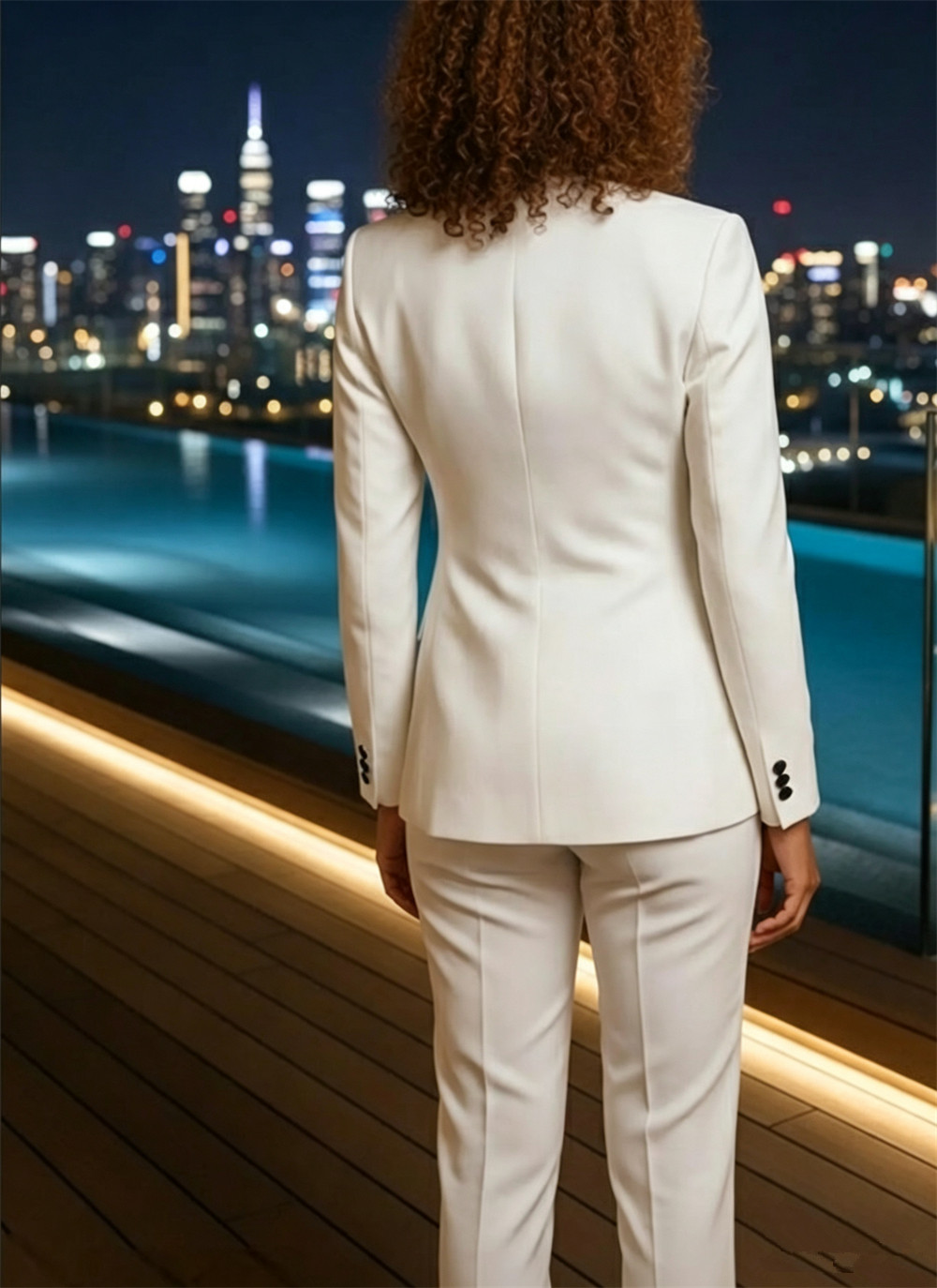 Ladies 2 Piece Suit White Suit - đánh giá và giá Womens Blazer